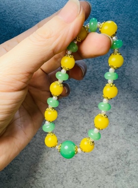 许愿原创 独家设计宫廷琉璃手串~梳月[但柳发晞春，夜来和梳月~]