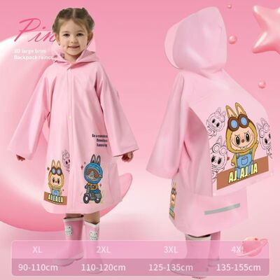加厚儿童雨衣3-6-12岁小孩防水带书包位宝宝幼儿园中小学生雨披