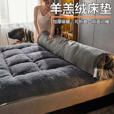 冬季加厚羊羔绒床垫软垫冬季防滑家用双人床褥子学生宿舍单人垫被
