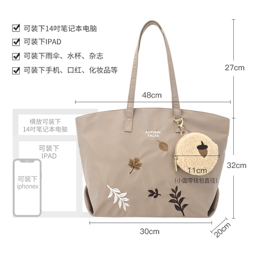 Зимняя вместительная и большая нейлоновая сумка через плечо для принцессы на одно плечо для отдыха, с вышивкой