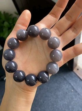 和田玉烟紫青海烟紫紫罗兰圆珠手串渐变色帝王紫稀有大珠手串17mm