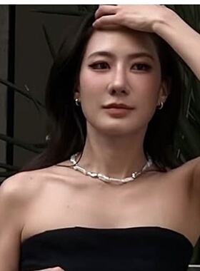 巴洛克珍珠锁骨链耳环女ins风