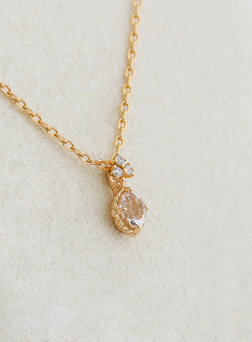 轻珠宝925纯银镀14K金锁骨链女