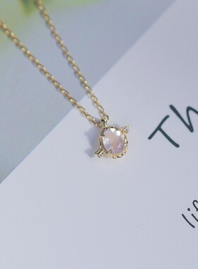 轻奢珠宝日系天然粉水晶项链