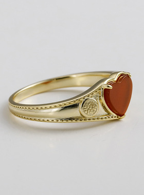 高级感S925纯银镀金戒指饰品