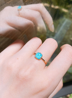 日系简约复古绿松石白水晶项链