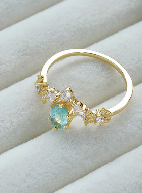 敦丽珠宝925银镀14K金巴洛克戒指