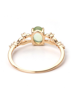 日系925银镀金葡萄石女戒