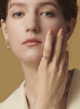 S925银镀金蓝光拉长石轻奢戒指