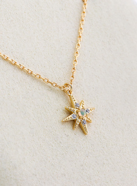 轻珠宝925纯银镀14K金锁骨链女