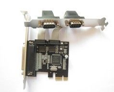 PCI-E2串1并组合卡扩展卡 PCI-E并口卡25母LPT卡 RS232卡9针COM口 - 图0