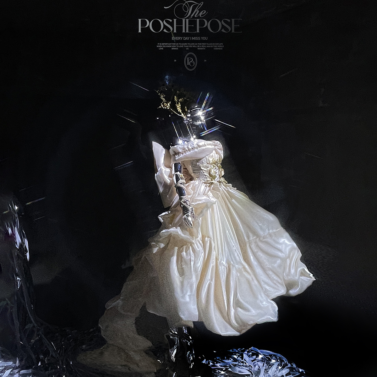 POSHEPOSE初灵高定如心金光闪闪金色长裙  现货限量 - 图0