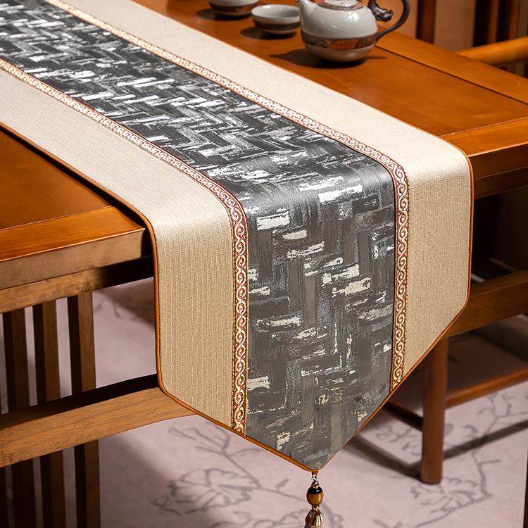 新中式茶桌垫布长条禅意桌旗轻奢高端茶席茶台茶桌布茶几茶垫,淘宝优惠券,粉丝福利购,淘宝优惠卷