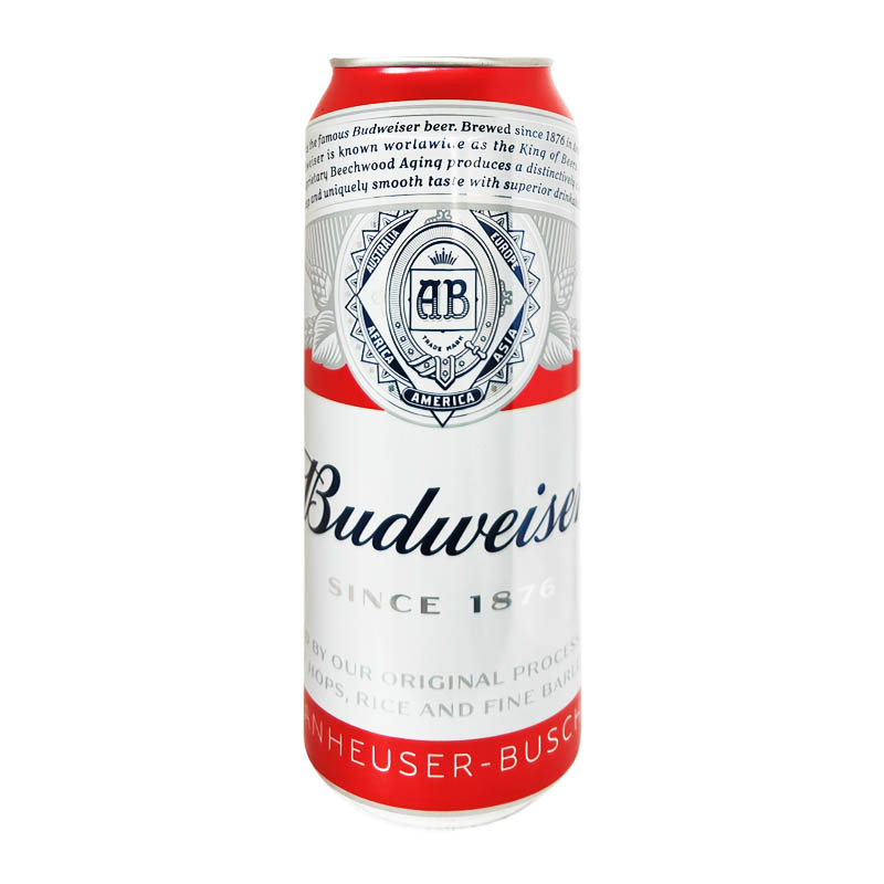 Budweiser百威啤酒小麦粮食醇正啤酒拉罐500ml*18易拉罐 整箱 - 图0