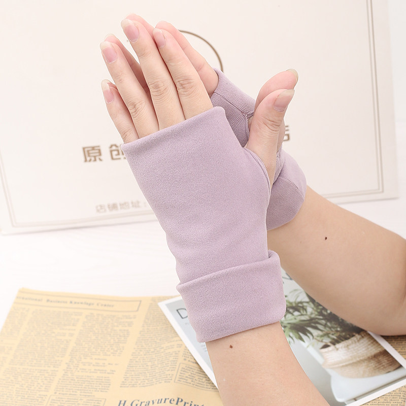保暖手套冬季加绒加厚女半指学生写字骑车防寒男遮疤纹身手腕护套,淘宝优惠券,粉丝福利购,淘宝优惠卷
