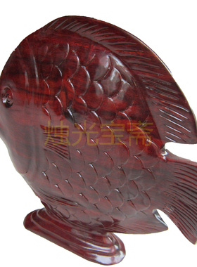 珊瑚鱼海洋鱼摆件铁力木雕刻