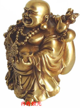 纯铜笑佛风水摆件弥勒佛布袋佛