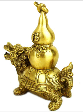 龙龟葫芦黄铜质福禄摆件