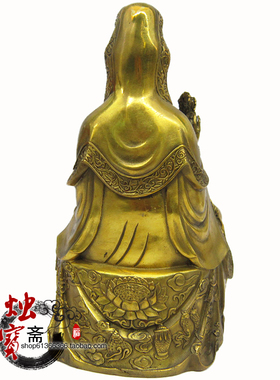 纯铜质净瓶观世音菩萨雕像保平安