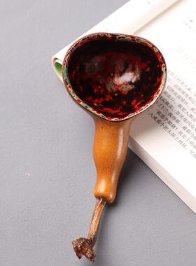日式茶道竹编竹滤网勺茶漏