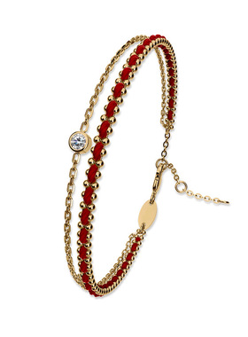 法式设计本命年双层红绳手链女轻奢高级设计感时尚百搭编制手饰品