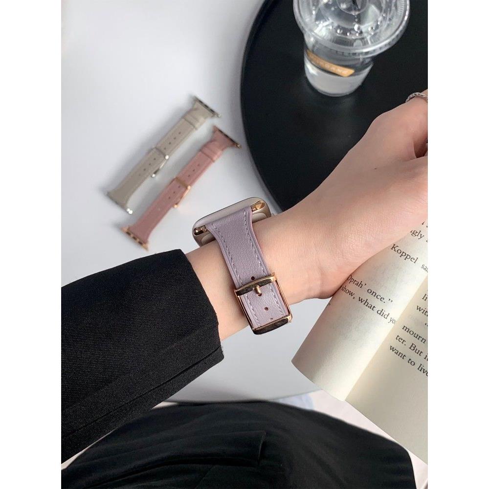 真皮表带s9细款小蛮腰适用Apple苹果iwatchSE10Ultra8代654手表带 - 图1