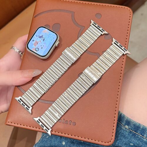 iwatch12不锈钢金属钢带适用苹果S11手表se表带GT6华为fit5小米10 - 图3