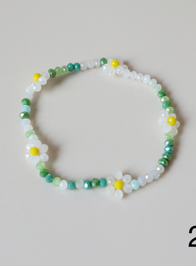 （全场任意两件包邮）彩色花朵水晶小手链（正常手围都可戴）