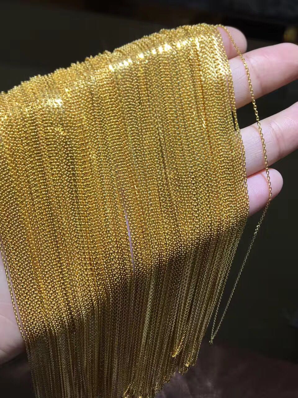 金三色针头款项链穿心链穿珠链可过小孔珠可穿蜜蜡松石珍珠 18k 金三色针头款项链穿心链穿珠链可过小孔珠可穿蜜蜡松石珍珠 18k