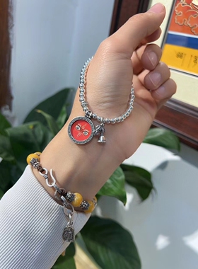 纯银五路财神手链黄财神黑财神绿财神红财神白财神手串拉萨发货