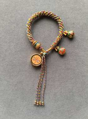 新品推荐特价爆款纯手绘五路财神法眼小唐卡手绳拉萨直发全国包邮