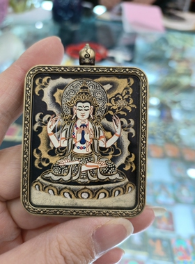 精品热贡唐卡黑金系列十二生肖守护神本命佛随身佛牌包邮送配绳