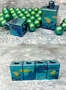 TiFire钛合金刀坠挂坠EDC伞绳尾绳项链坠拉链头-闲云野鹤阳极彩画