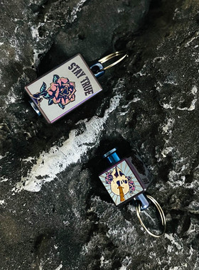 TiFire钛合金刀坠挂坠EDC伞绳坠尾绳项链坠拉链头-玫瑰骷髅新款