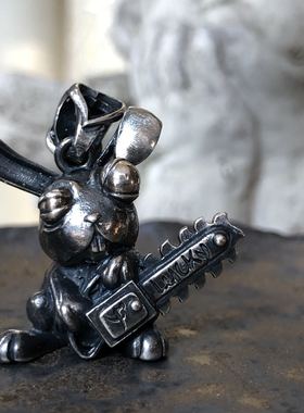 造物星球电锯手工制作银饰吊坠