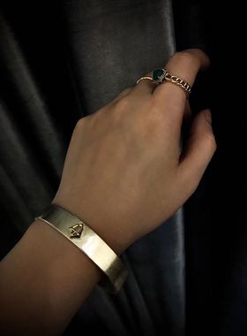 星球原创18k金纯银戒指环手镯