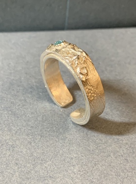 月球漫步月球表面玉兔 陨石坑情侣对戒指指环18k金男女高级感