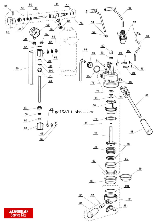 La Pavoni拉帕瓦尼 Lever保养服务套件      配件：密封圈套餐 - 图0