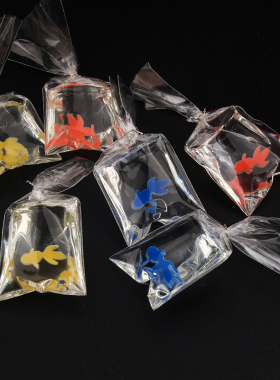迷你仿真塑料袋装鱼透明树脂diy