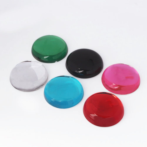 DIY手工饰品配件40mm亚克力有底透明光面半圆猫眼平底宝石贴片 - 图3