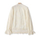 ການຖັກແສ່ວຫນັກ V Neck Lace Shirt ແຂນຍາວປຸ່ມ