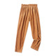 Half elastic waist versatile trousers corduroy