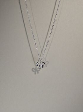 蝴蝶结吊坠锁骨链ins配饰礼物