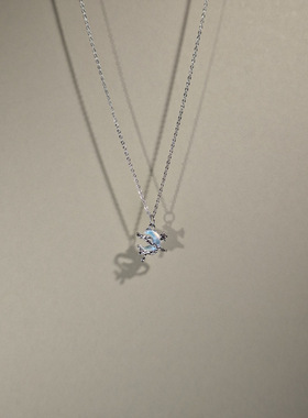 Cuteluck古着女生蓝色蝴蝶项链