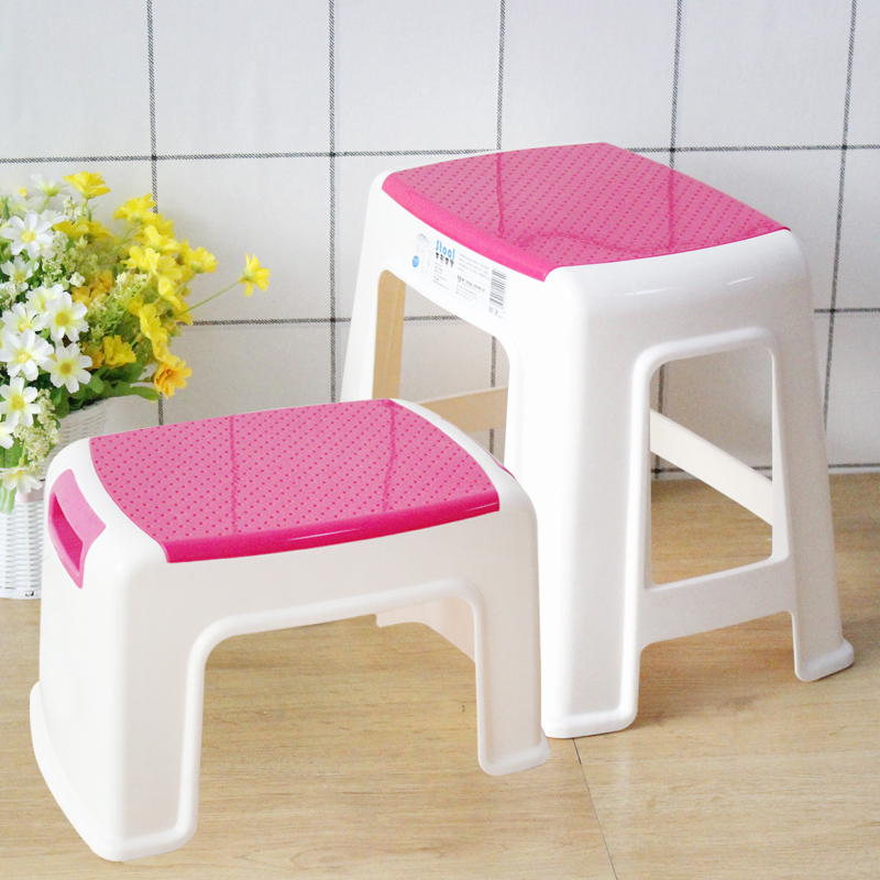 现代简约加厚加固塑料矮凳圆凳方凳防滑靠背椅子小板凳子透气凳 - 图1