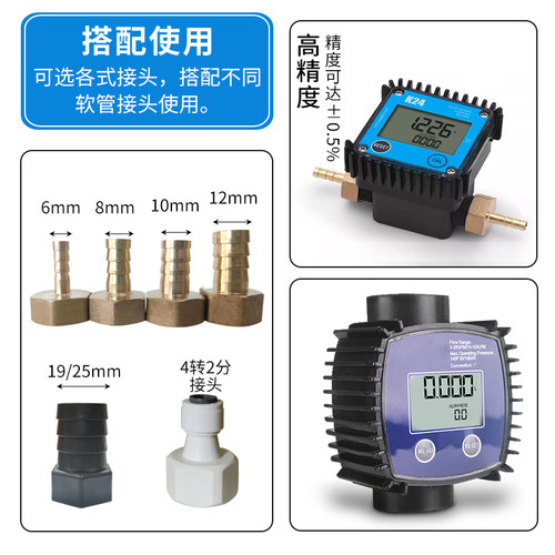 高精度电子数显微小流量计/柴油煤油机油尿素流量计/电子水表 - 图2