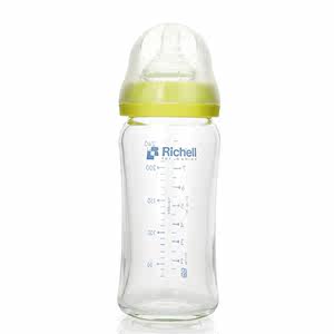 包邮！Richell利其尔专柜宽口径玻璃哺乳瓶新生儿奶瓶150ML