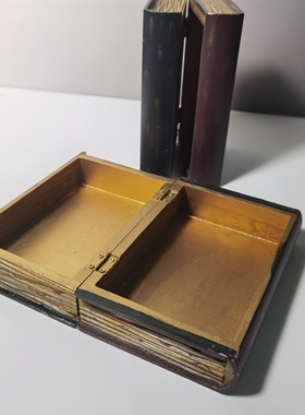 复古收纳盒实木仿真书小木盒