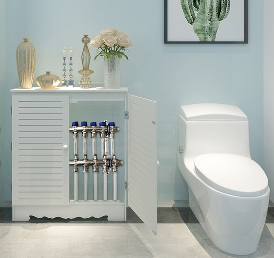 Floor heating water distributor blocking decorative box