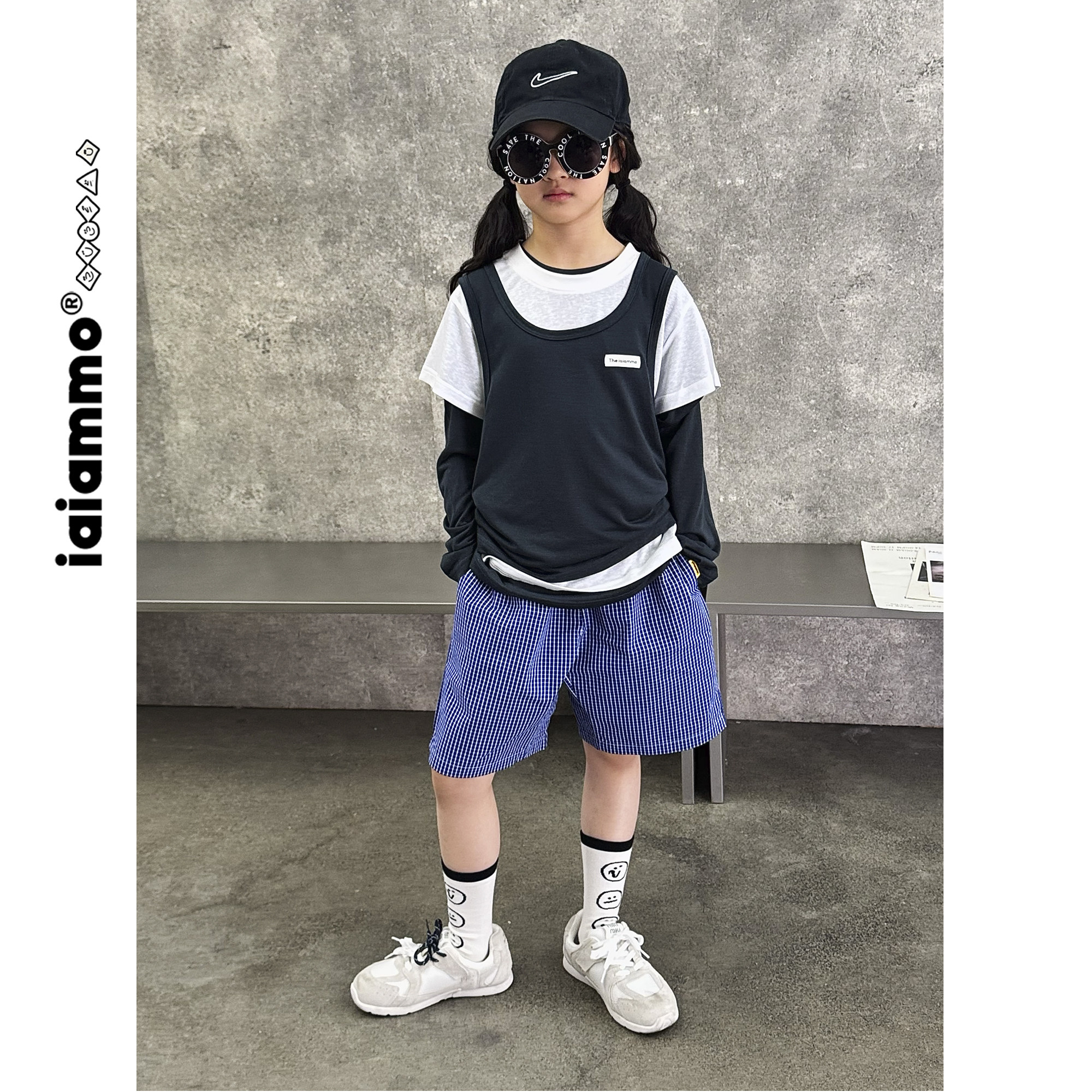 iaiammo25夏新原创设计韩版miu风洋气男女中大儿童装格子短裤短裙,淘宝优惠券,粉丝福利购,淘宝优惠卷